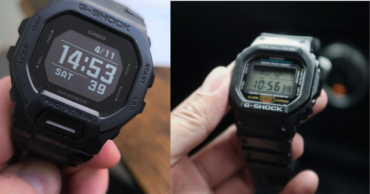 G-Shock MIP display compared to positive and negative LCD in daylight